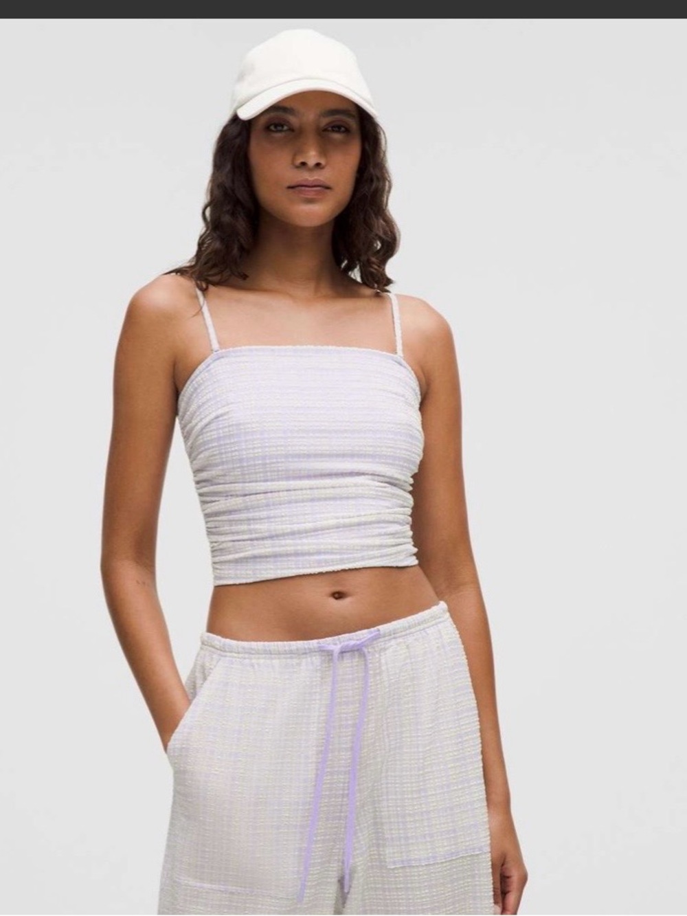 Lululemon seersucker check strappy  tank xl nwt